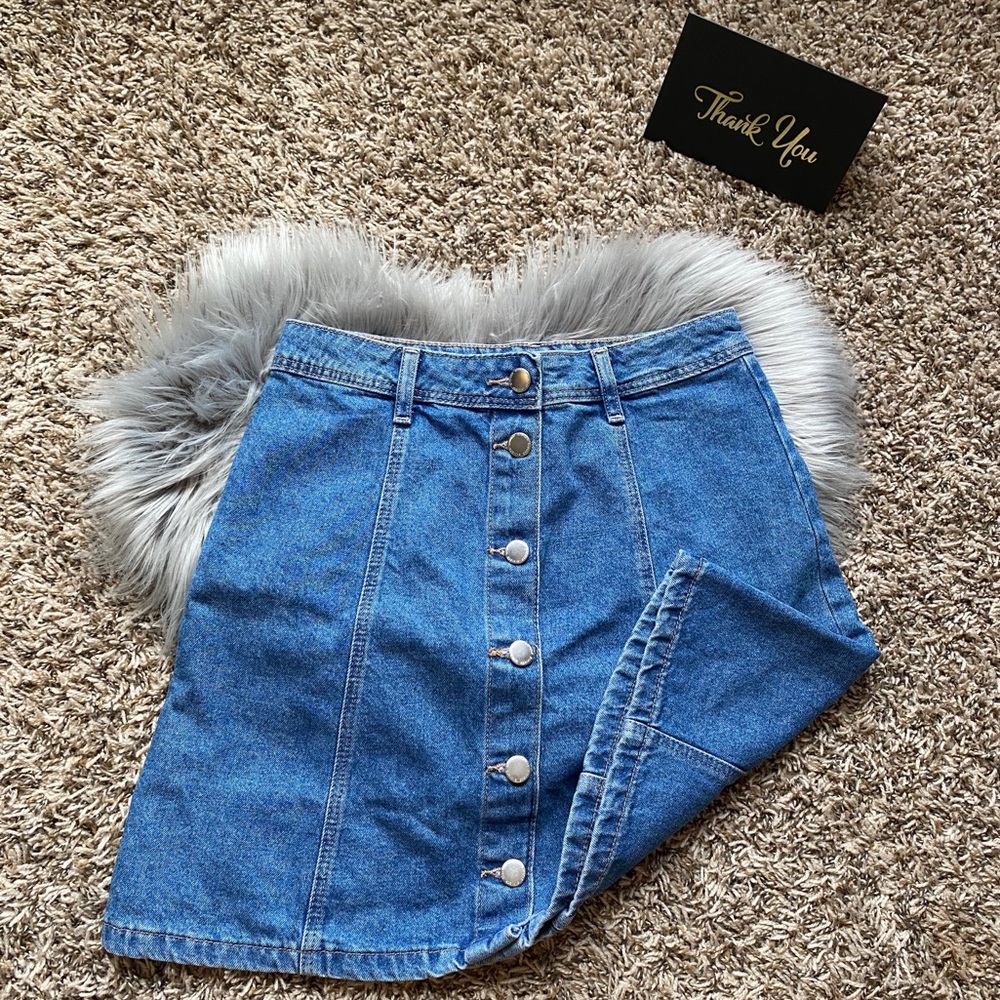 DENIM A-LINE SKIRT - Picture 6 of 8